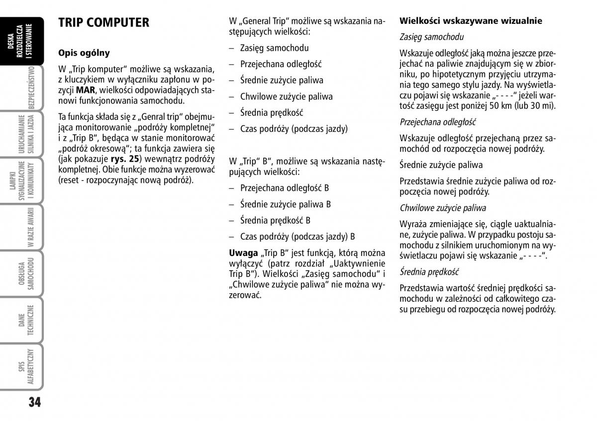 Fiat Stilo instrukcja obslugi / page 35