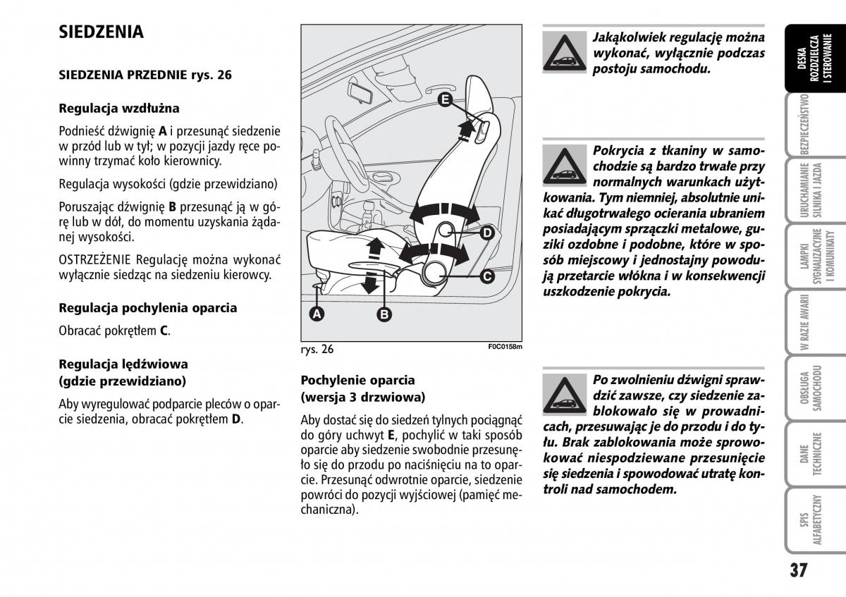 Fiat Stilo instrukcja obslugi / page 38