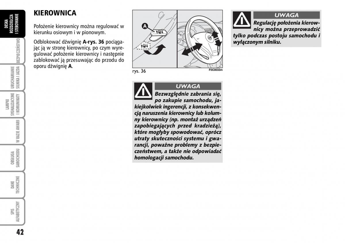 Fiat Stilo instrukcja obslugi / page 43