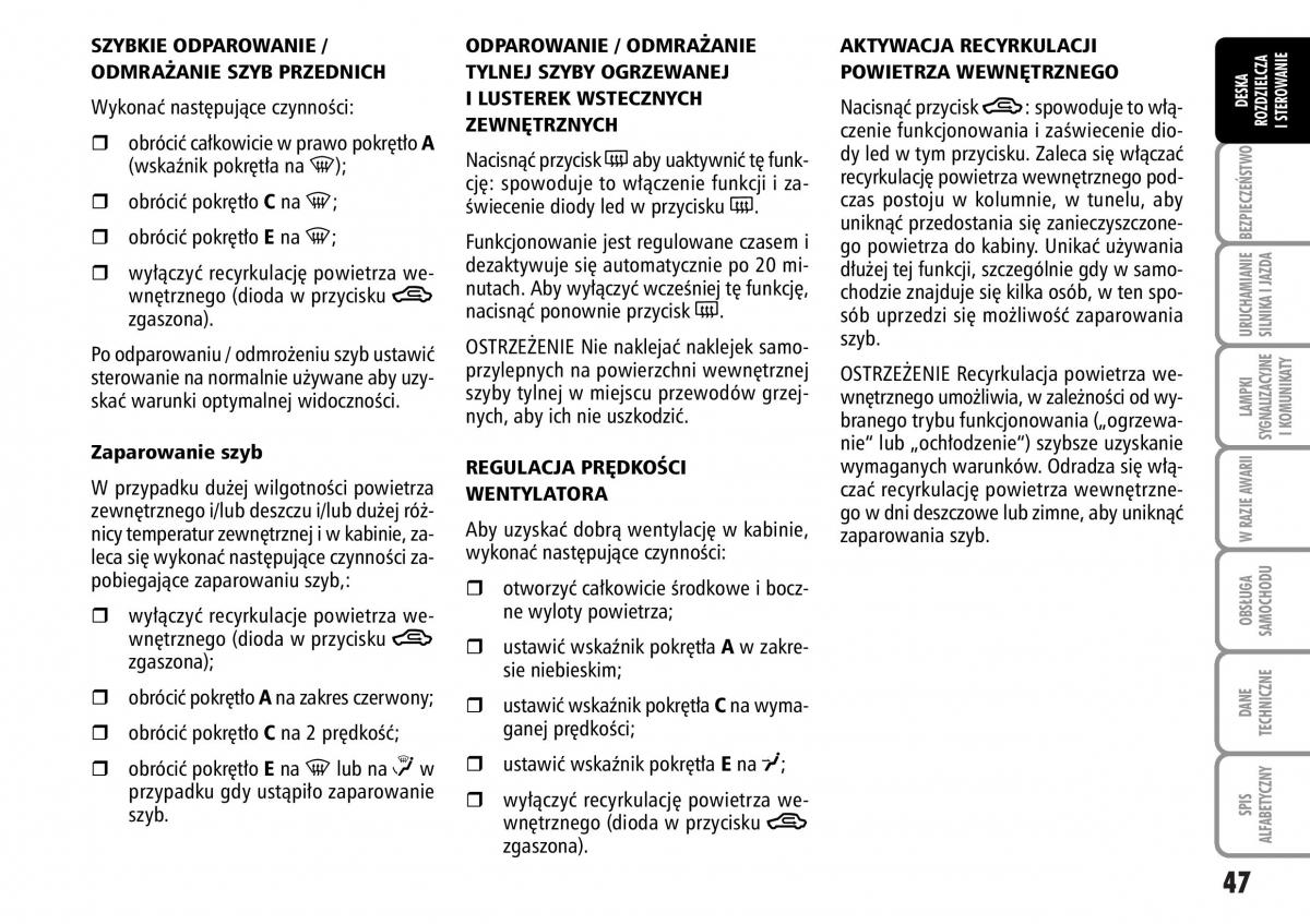 Fiat Stilo instrukcja obslugi / page 48