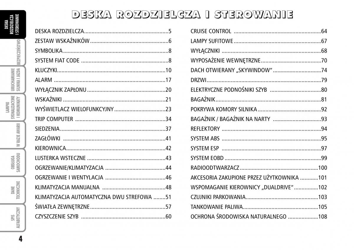 Fiat Stilo instrukcja obslugi / page 5