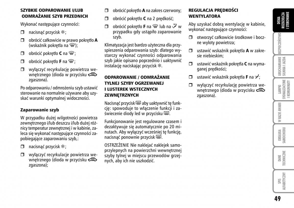 Fiat Stilo instrukcja obslugi / page 50