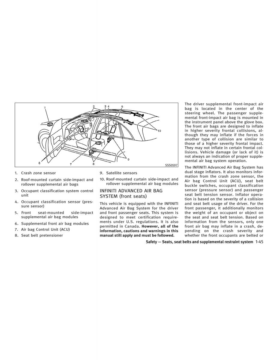 manual  Infiniti FX I owners manual / page 61