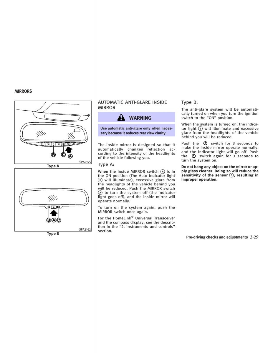 manual  Infiniti FX I owners manual / page 153