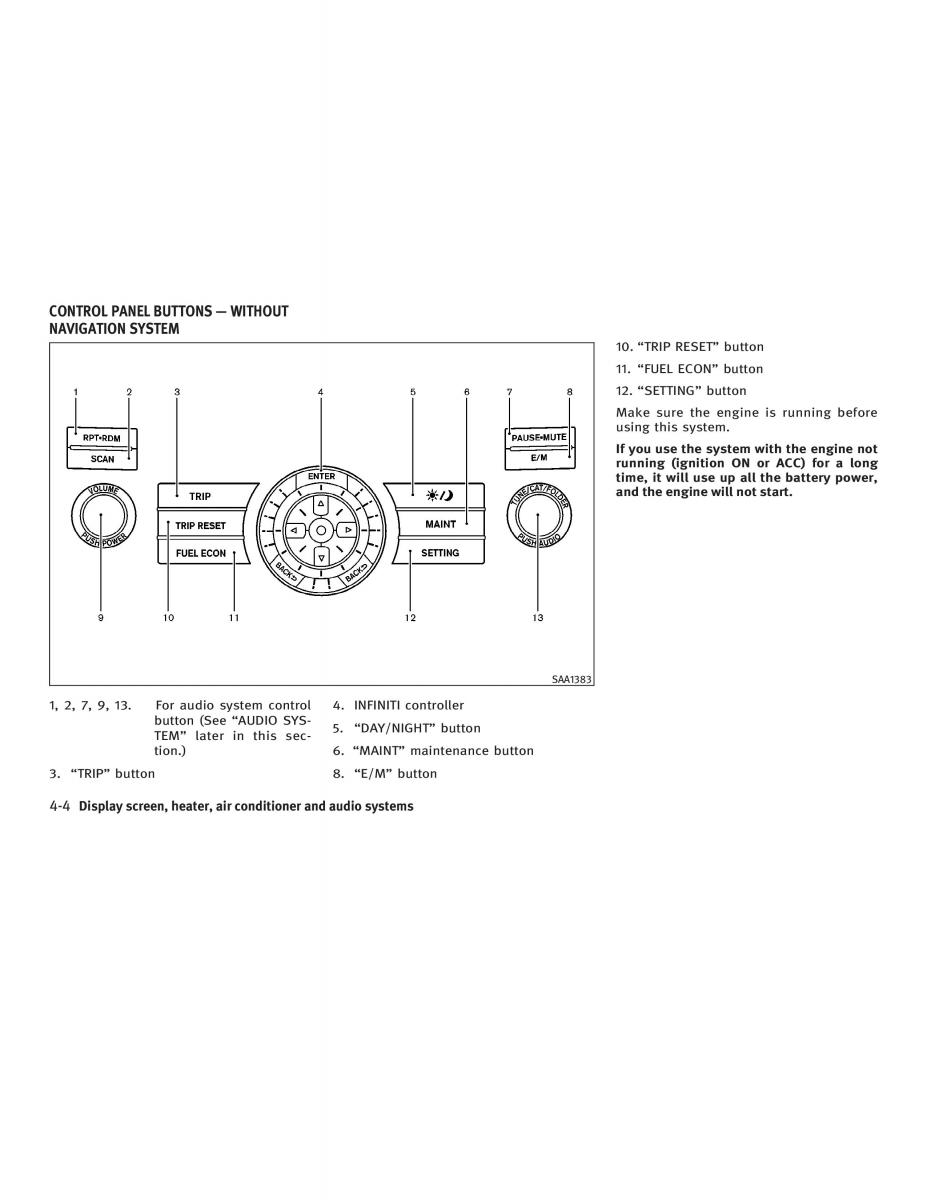 manual  Infiniti FX I owners manual / page 162