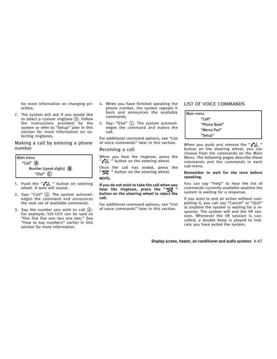 manual  Infiniti FX I owners manual / page 205