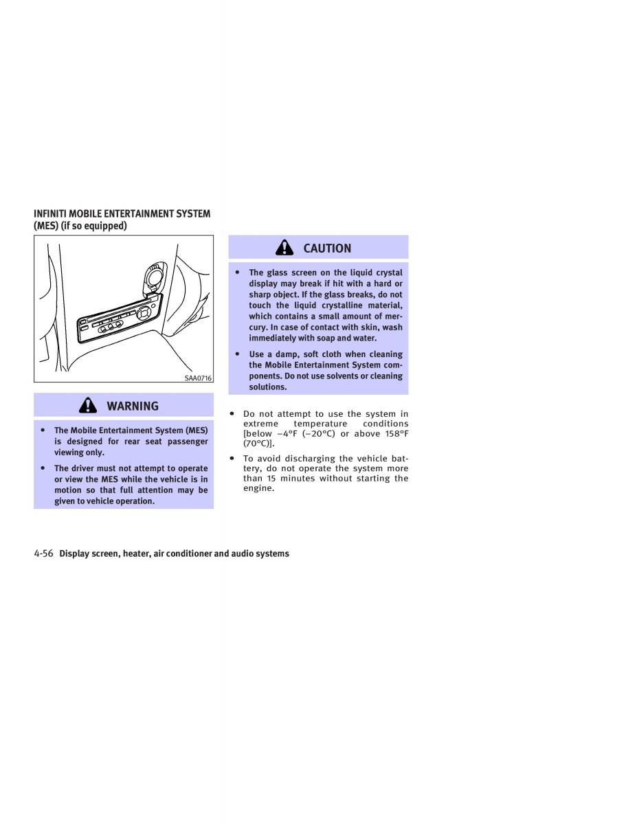 Infiniti FX I owners manual / page 214