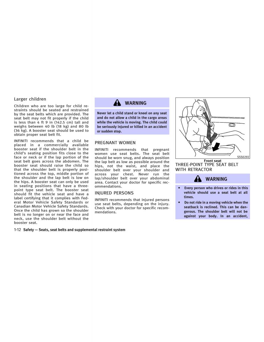 manual  Infiniti FX I owners manual / page 28