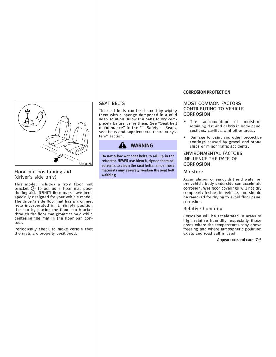 manual  Infiniti FX I owners manual / page 307