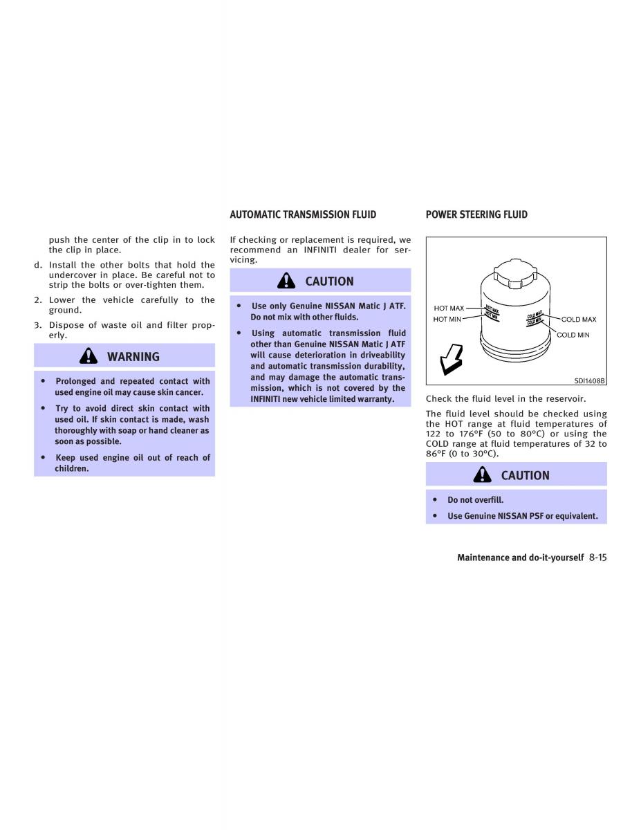 Infiniti FX I owners manual / page 323