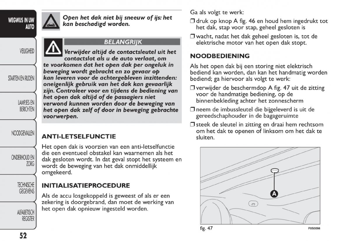 Fiat 500 handleiding / page 55