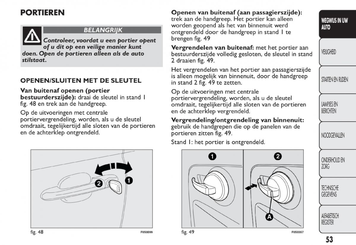 Fiat 500 handleiding / page 56