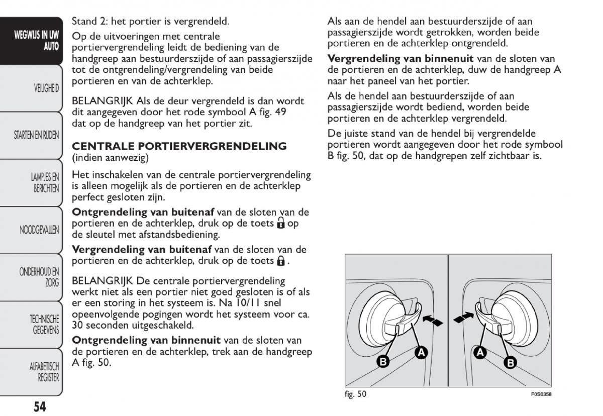 Fiat 500 handleiding / page 57