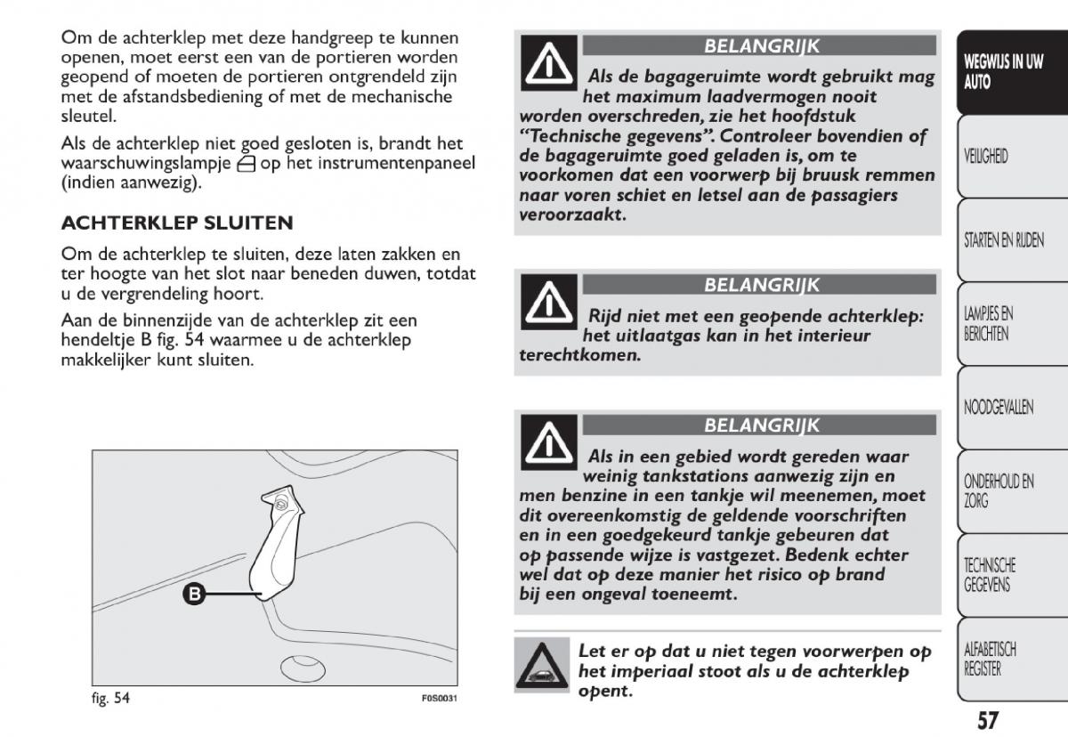 Fiat 500 handleiding / page 60