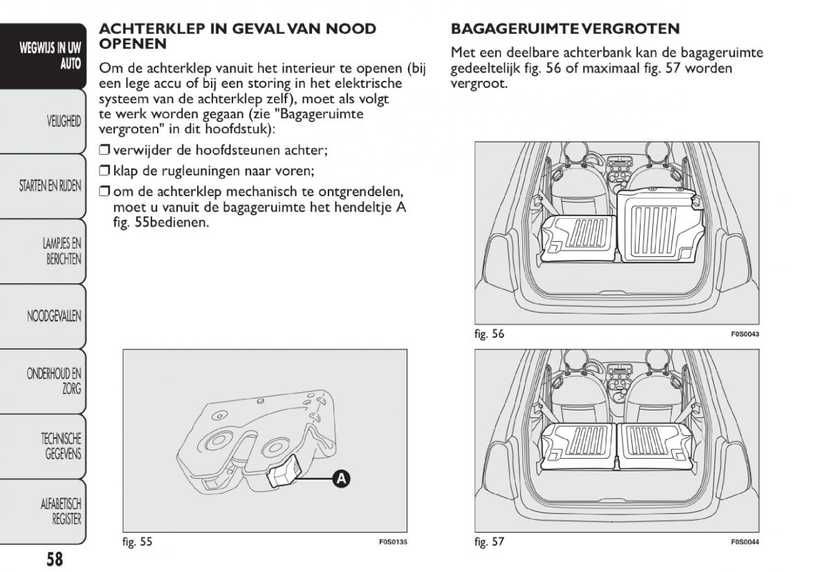 Fiat 500 handleiding / page 61