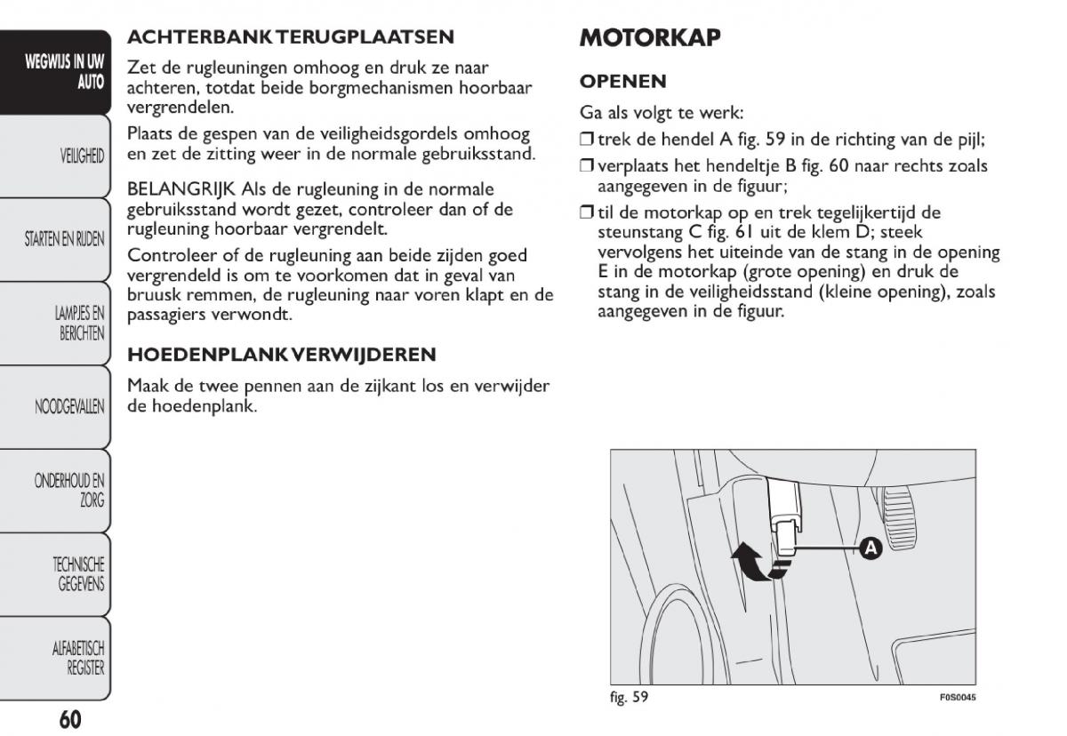 Fiat 500 handleiding / page 63