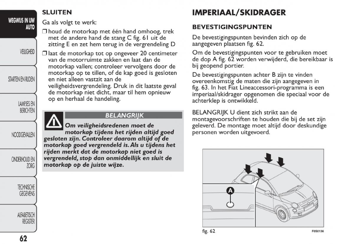 Fiat 500 handleiding / page 65