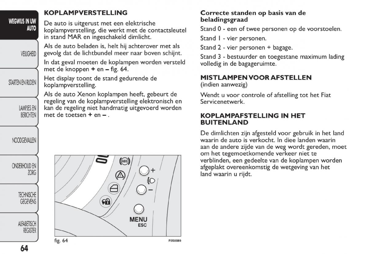 Fiat 500 handleiding / page 67