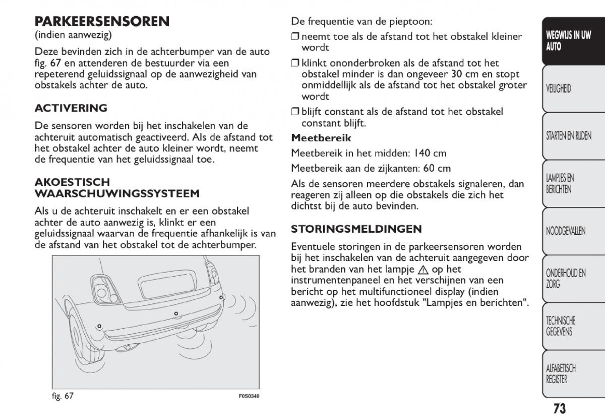 Fiat 500 handleiding / page 76