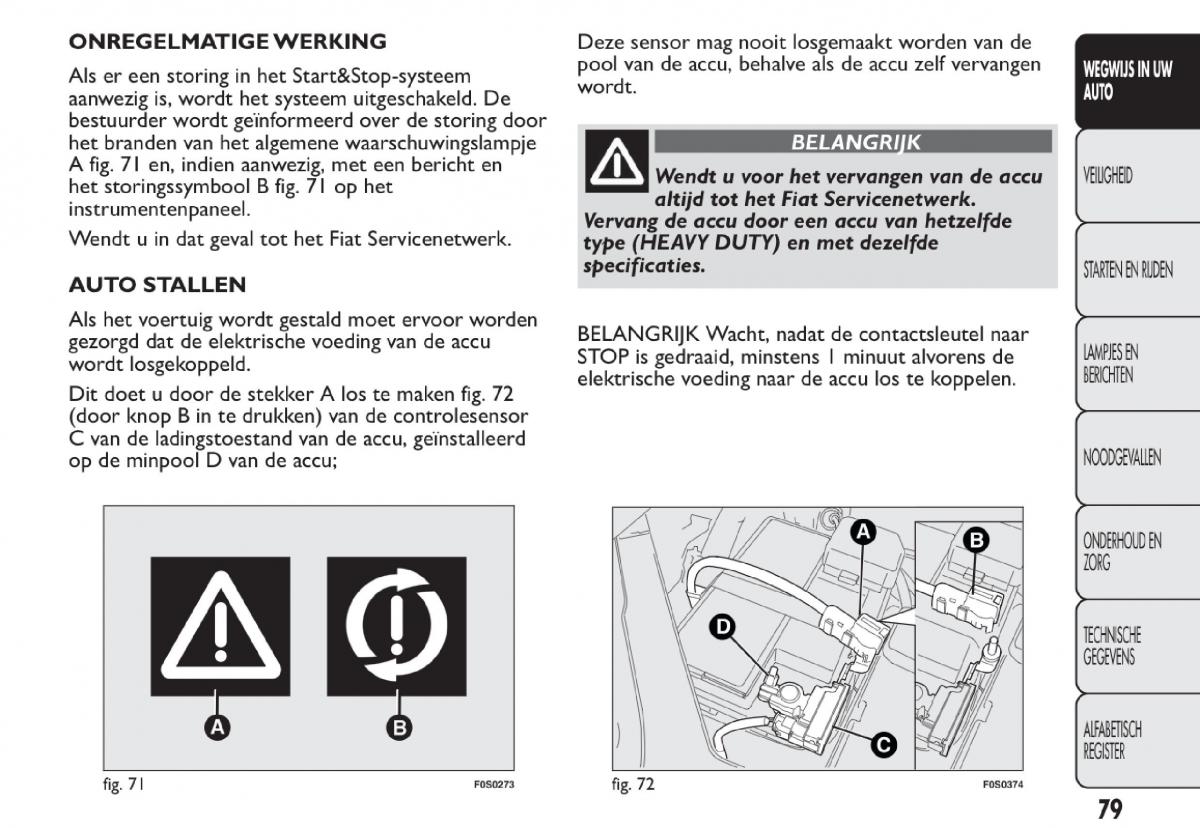 Fiat 500 handleiding / page 82