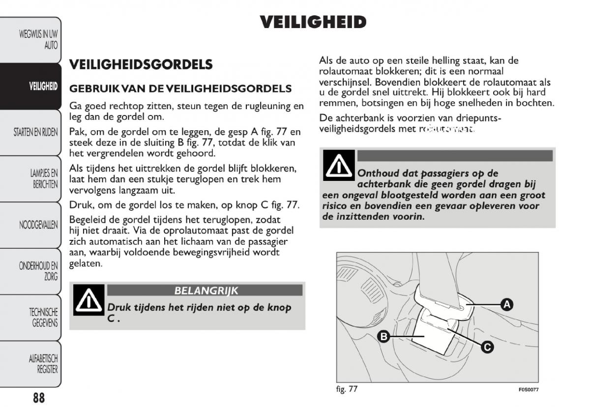 Fiat 500 handleiding / page 91