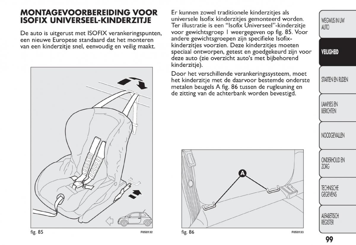 Fiat 500 handleiding / page 102