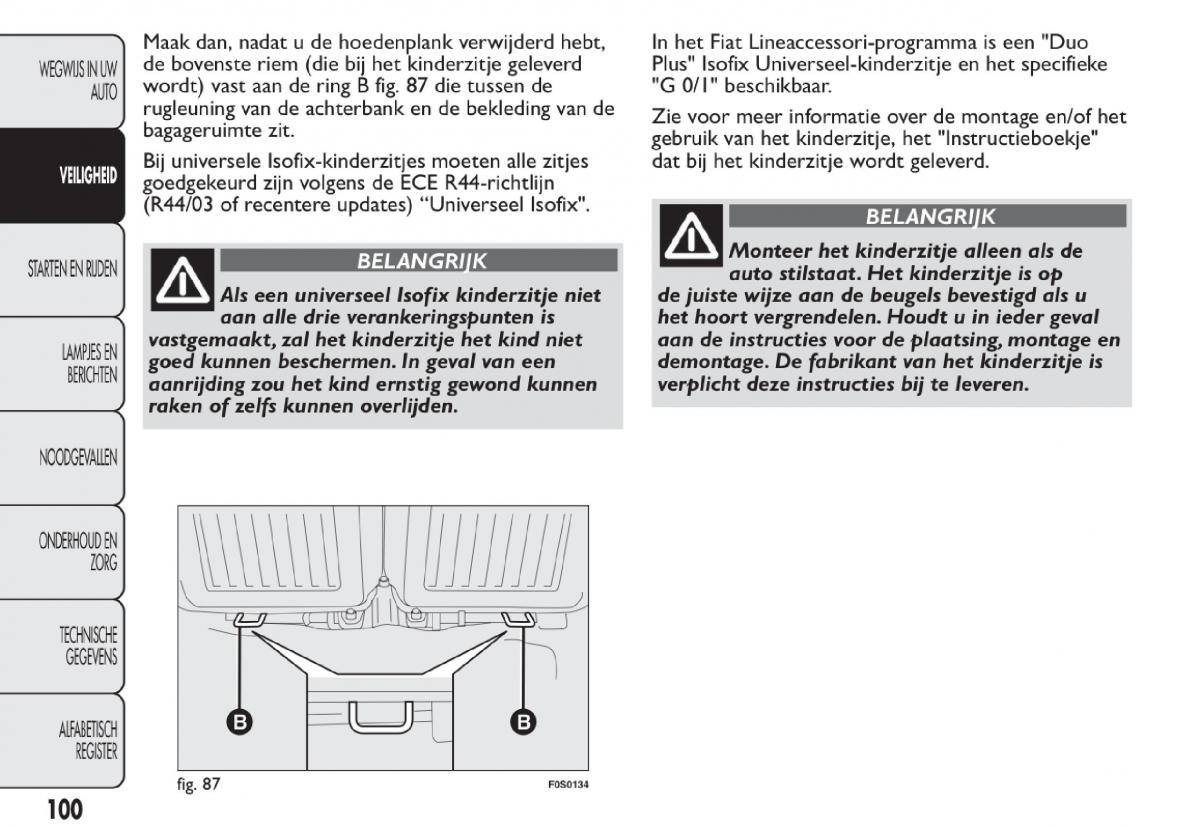 Fiat 500 handleiding / page 103