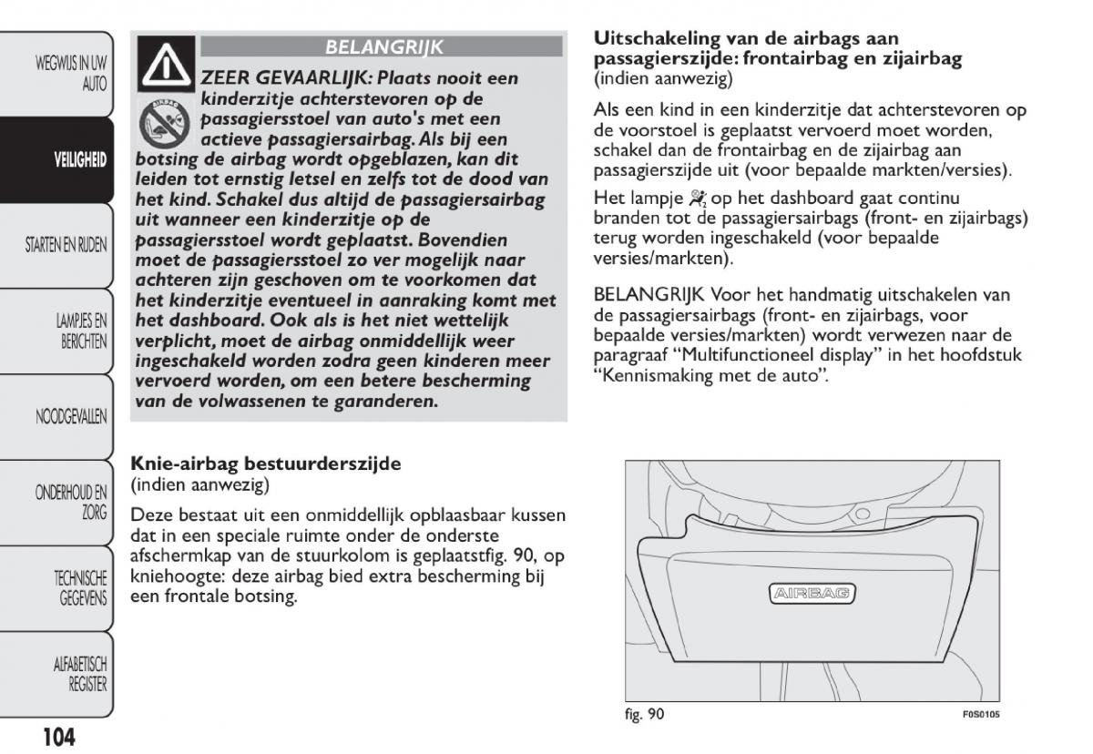 Fiat 500 handleiding / page 107