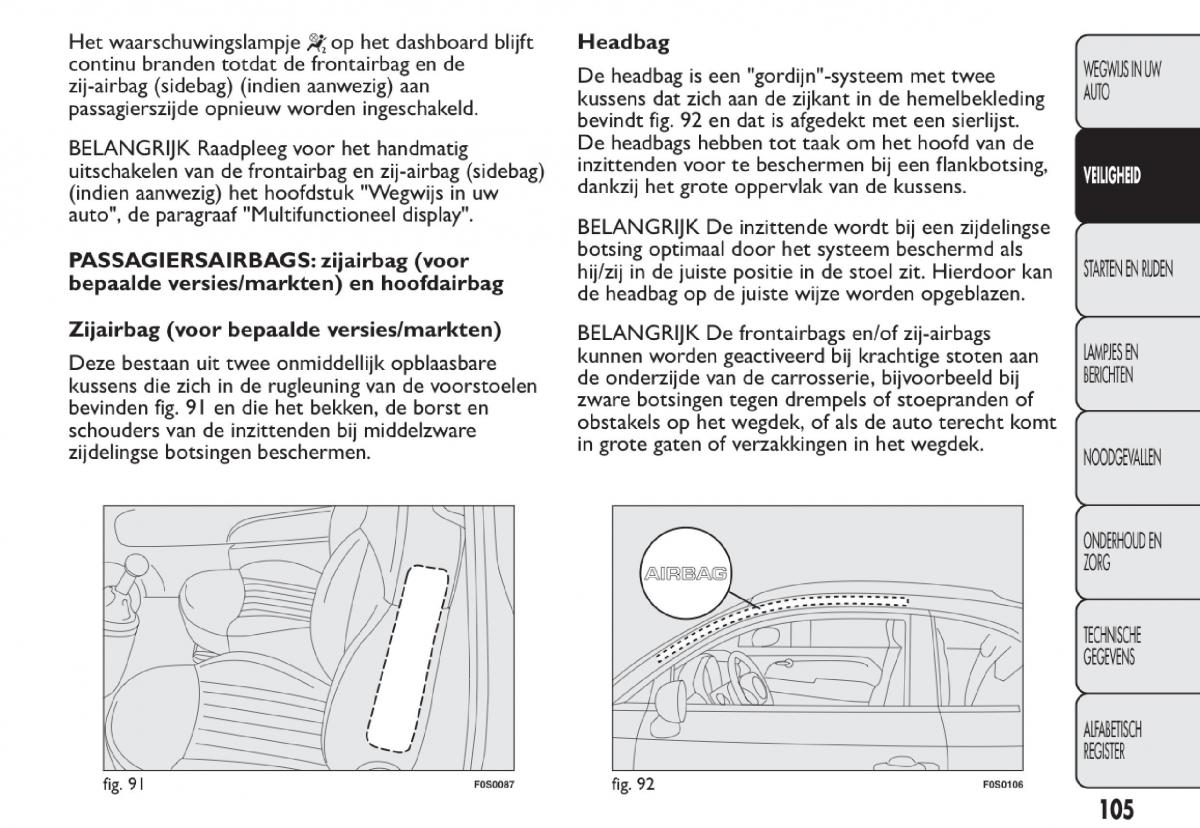 Fiat 500 handleiding / page 108