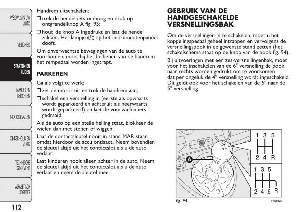 Fiat 500 handleiding / page 115