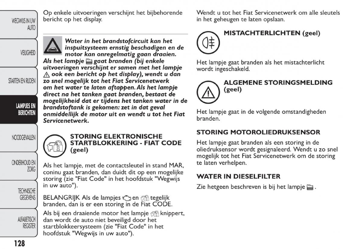 Fiat 500 handleiding / page 131