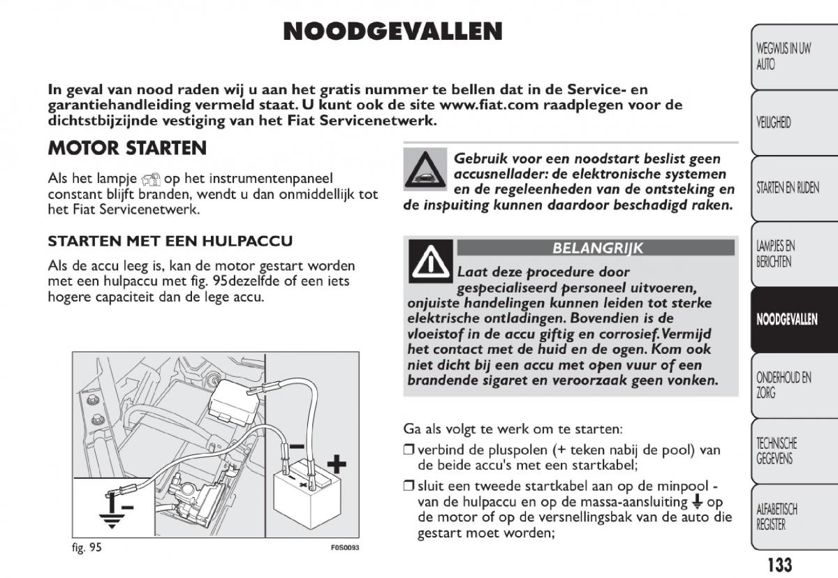 Fiat 500 handleiding / page 136