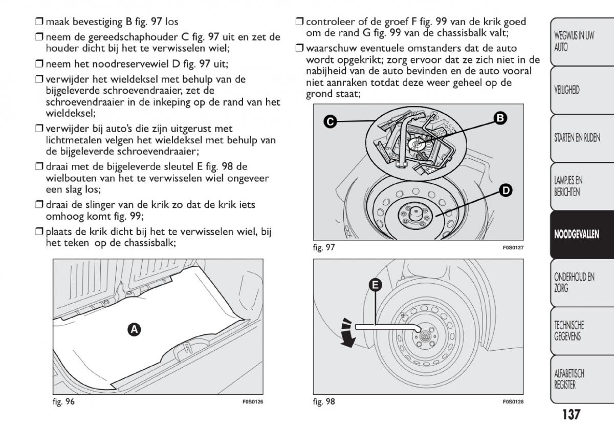 Fiat 500 handleiding / page 140