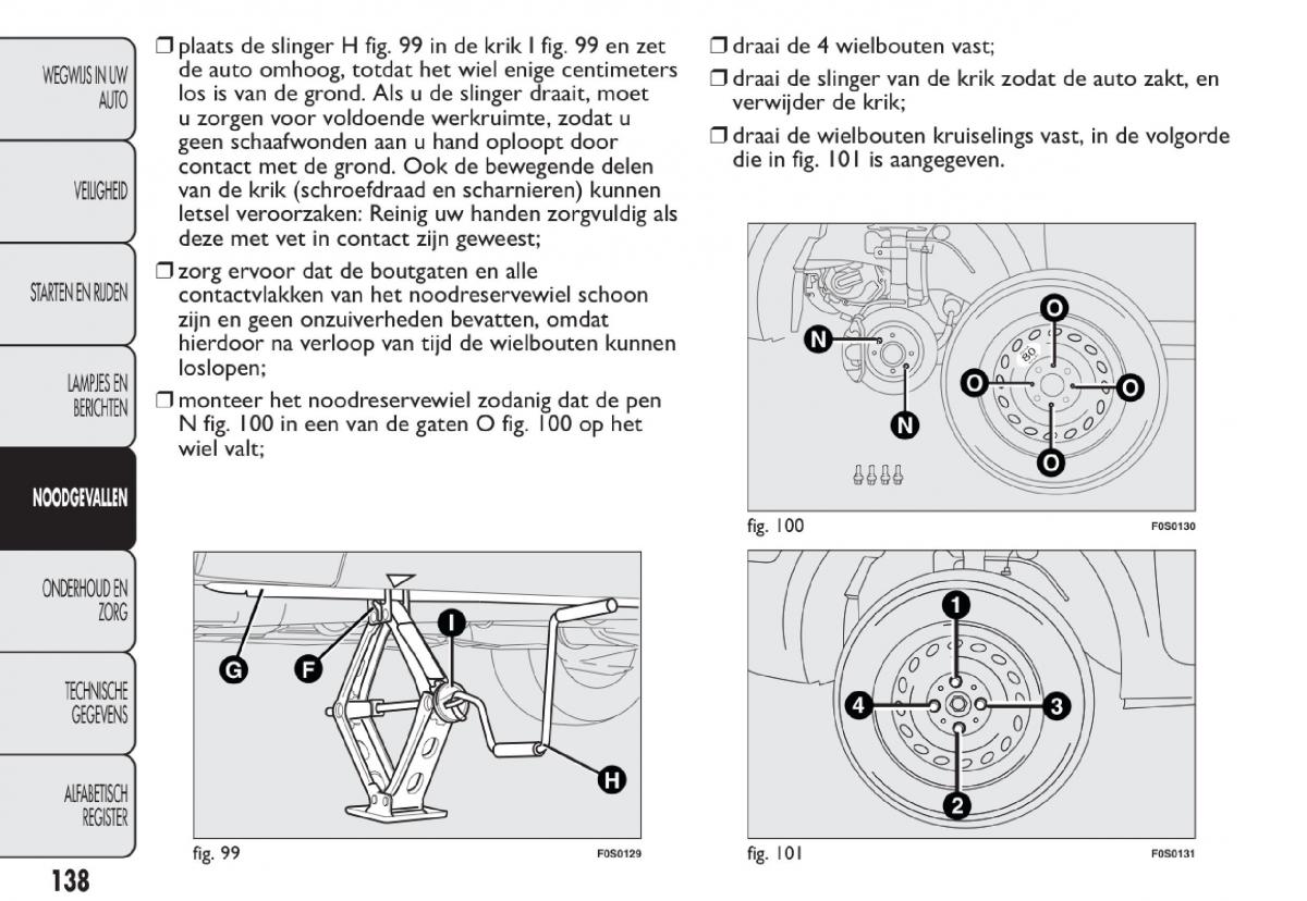 Fiat 500 handleiding / page 141