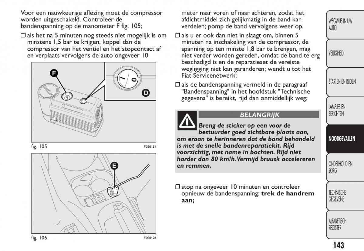 Fiat 500 handleiding / page 146