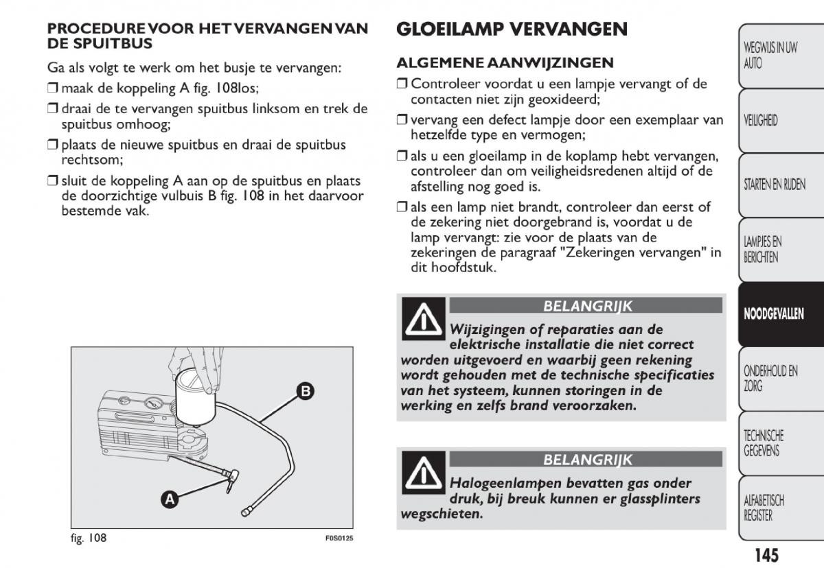 Fiat 500 handleiding / page 148