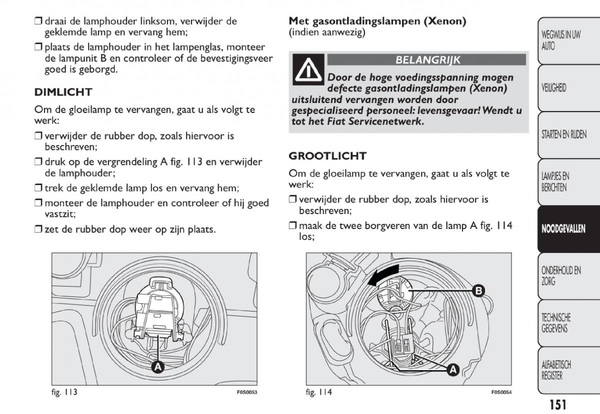 Fiat 500 handleiding / page 154