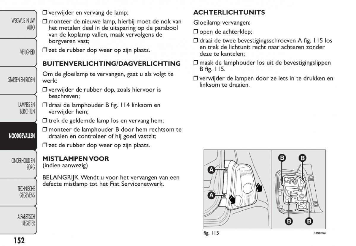 Fiat 500 handleiding / page 155