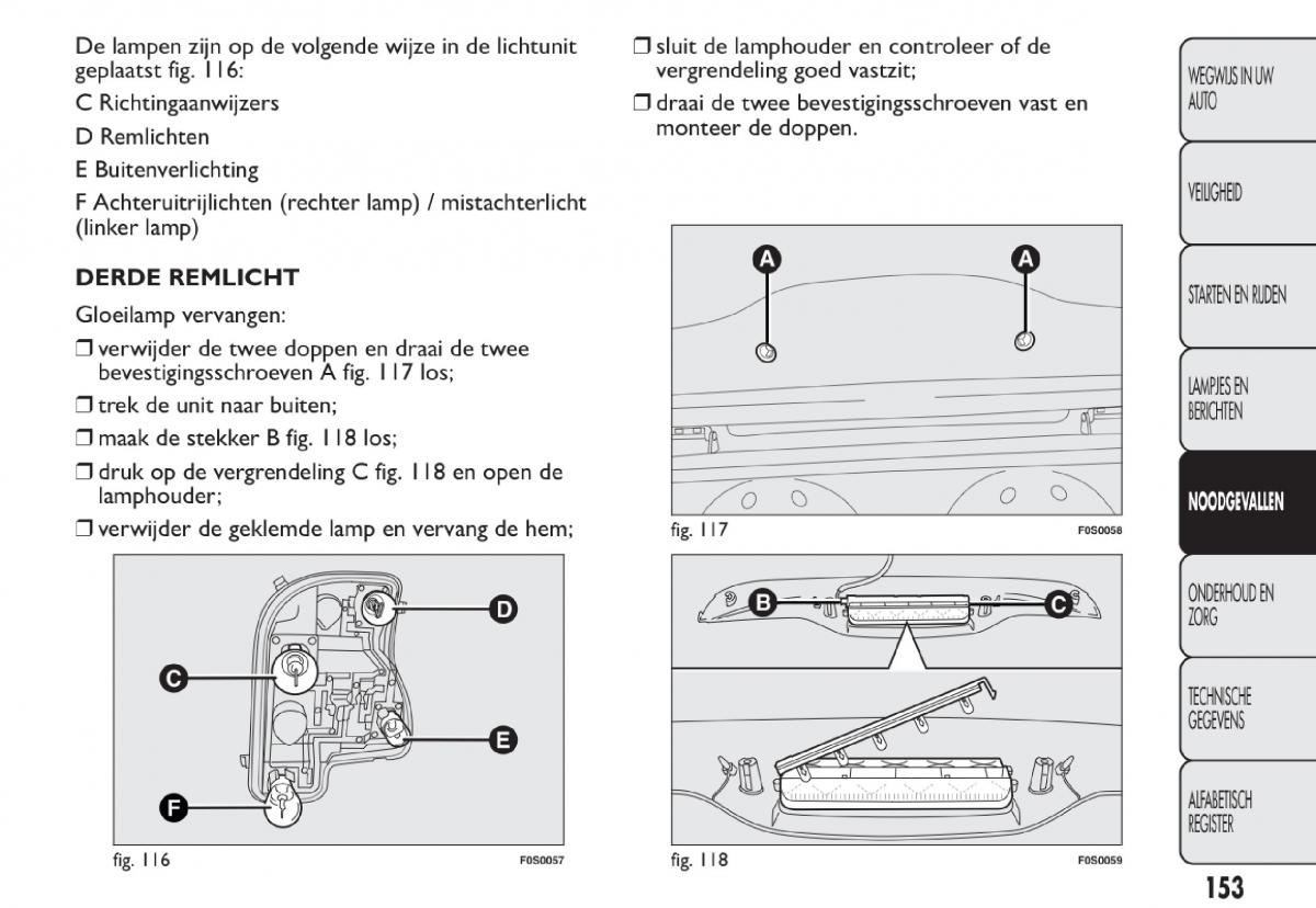 Fiat 500 handleiding / page 156