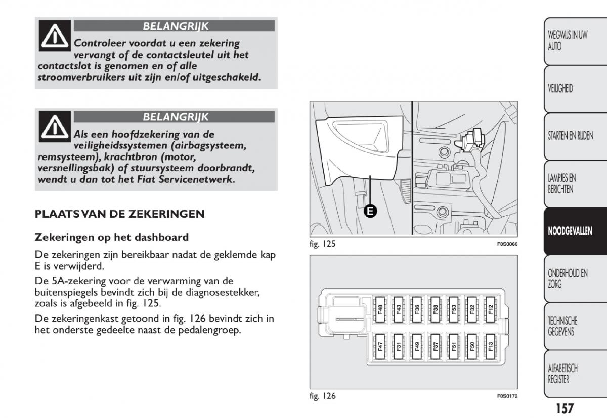 Fiat 500 handleiding / page 160