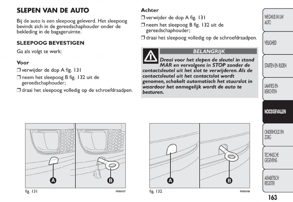 Fiat 500 handleiding / page 166