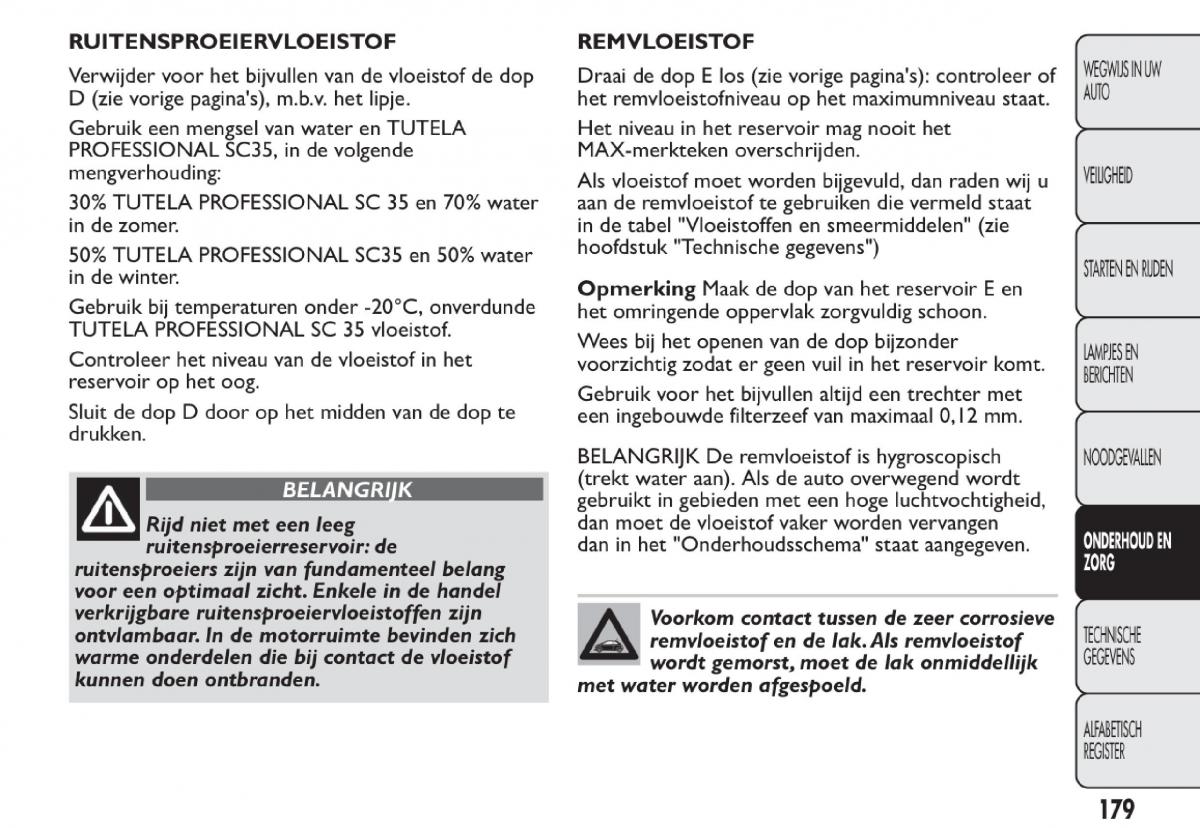 Fiat 500 handleiding / page 182