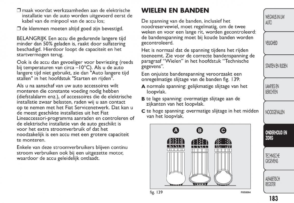 Fiat 500 handleiding / page 186