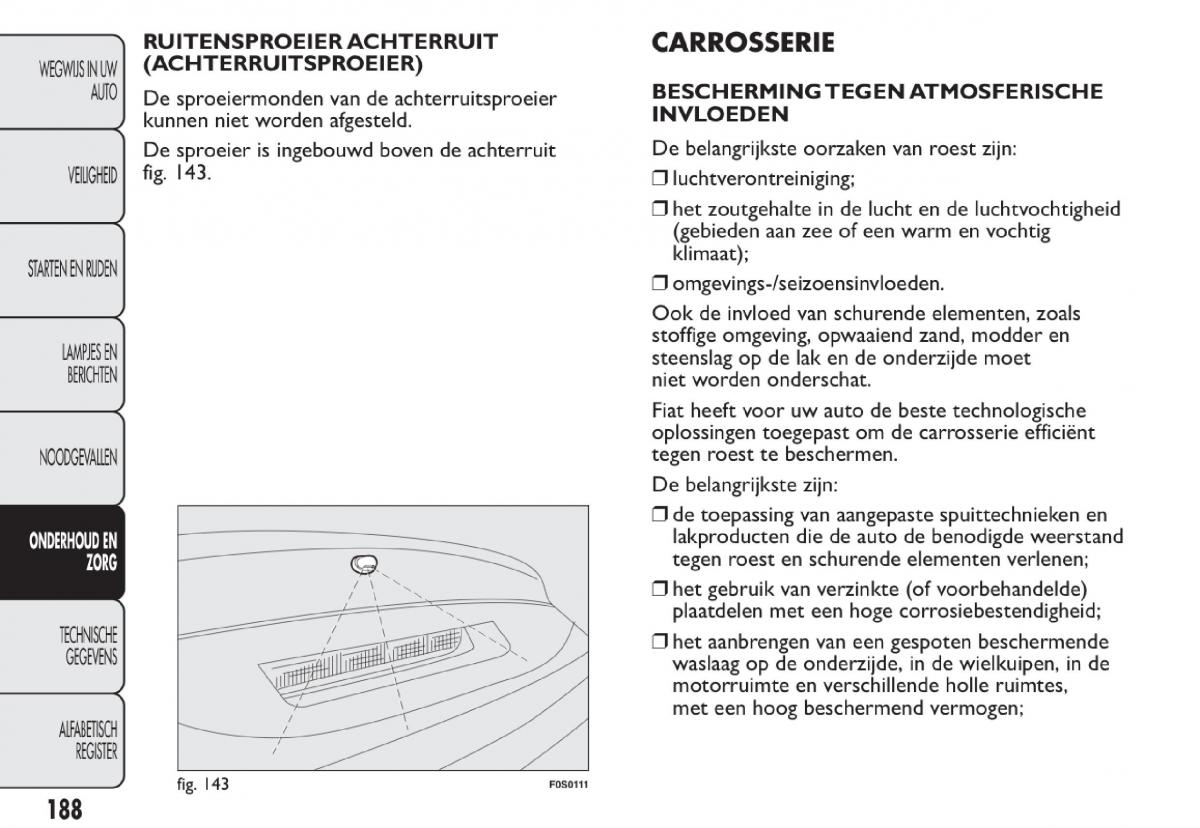 Fiat 500 handleiding / page 191