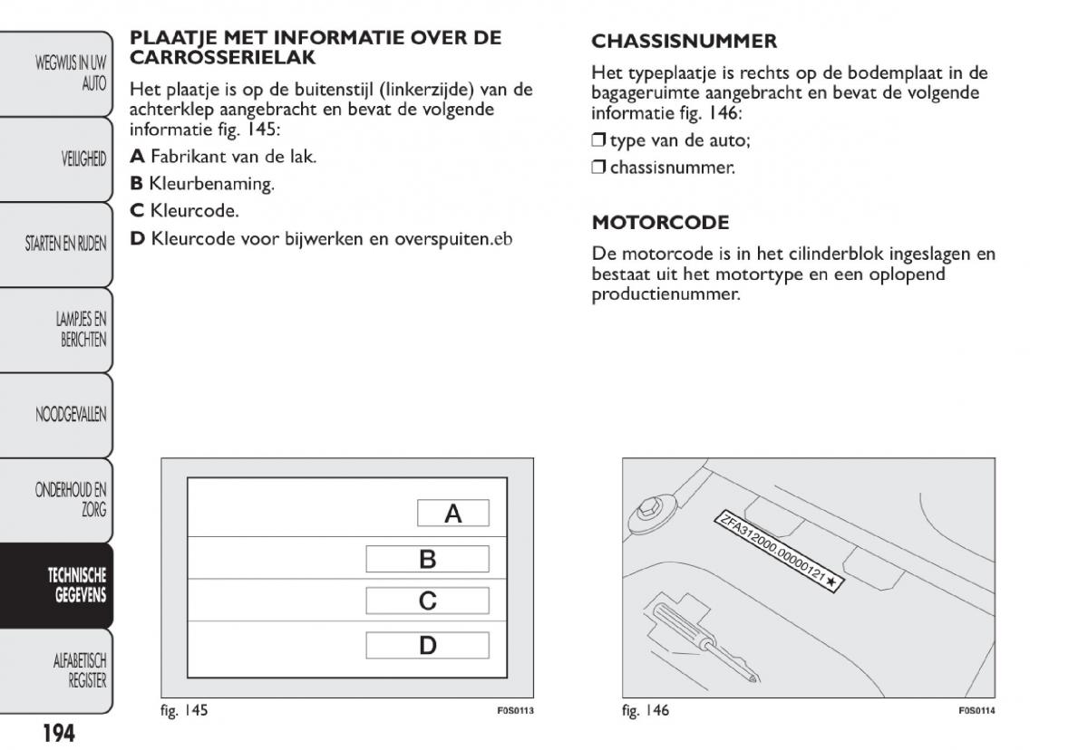 Fiat 500 handleiding / page 197