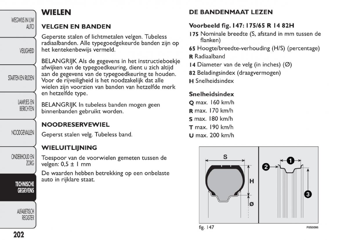 Fiat 500 handleiding / page 205