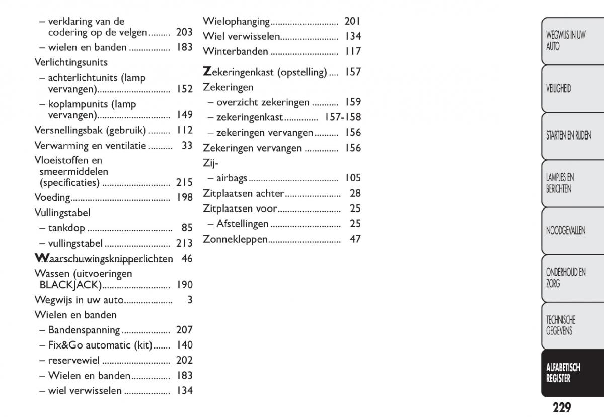 Fiat 500 handleiding / page 232