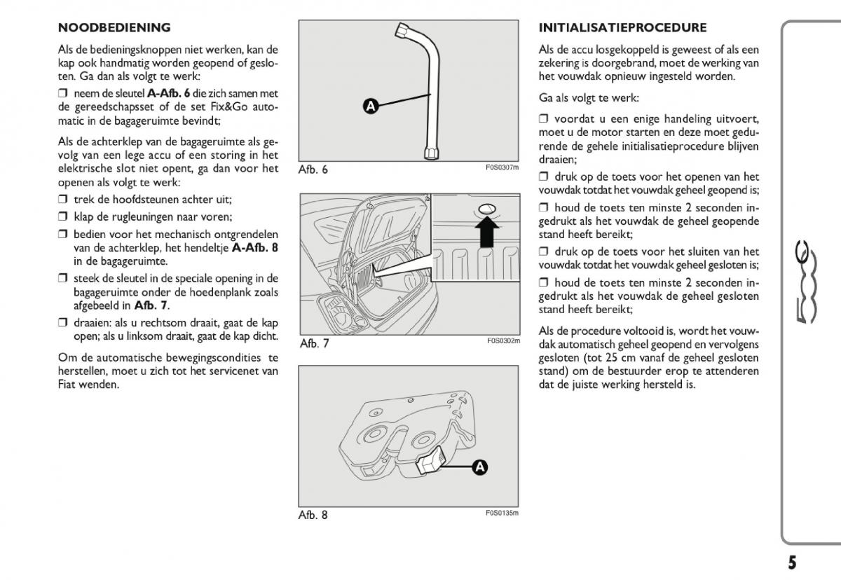 Fiat 500 handleiding / page 239