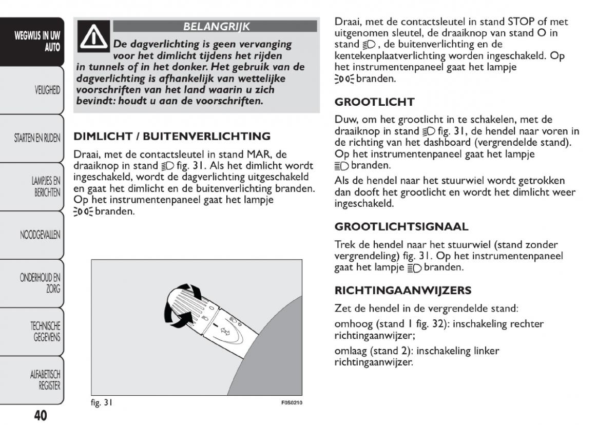 Fiat 500 handleiding / page 43