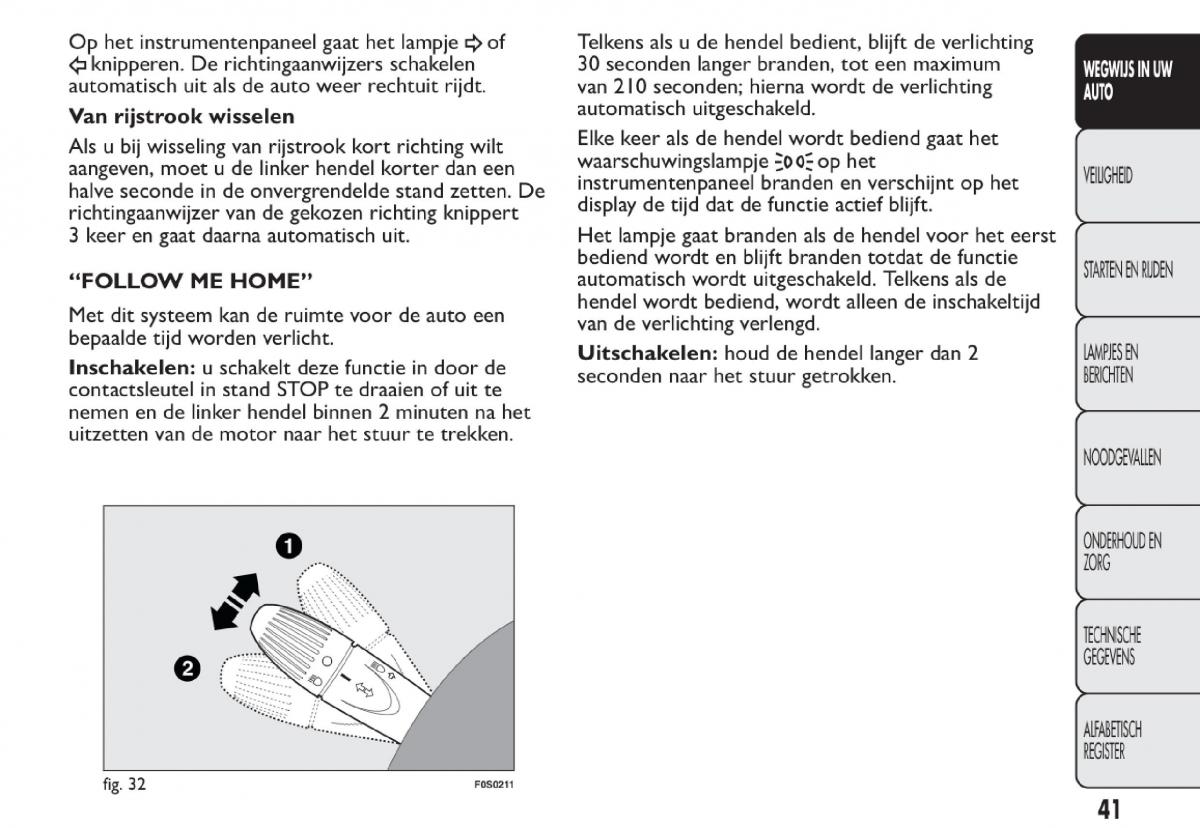 Fiat 500 handleiding / page 44